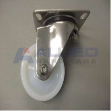 CASTORS 75MM DIA WHITE SWIVEL